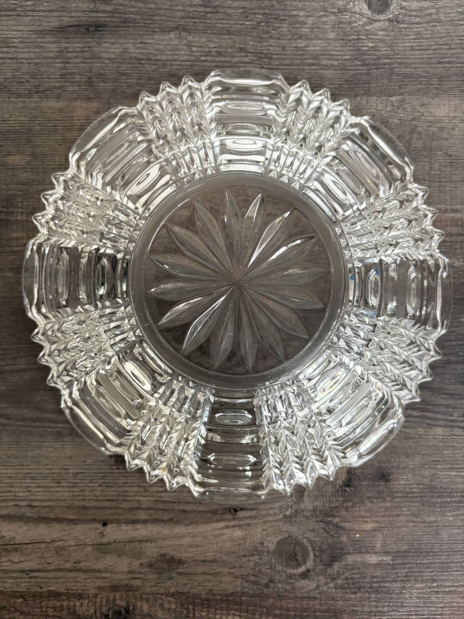 Vintage pressed glass fruit bowl