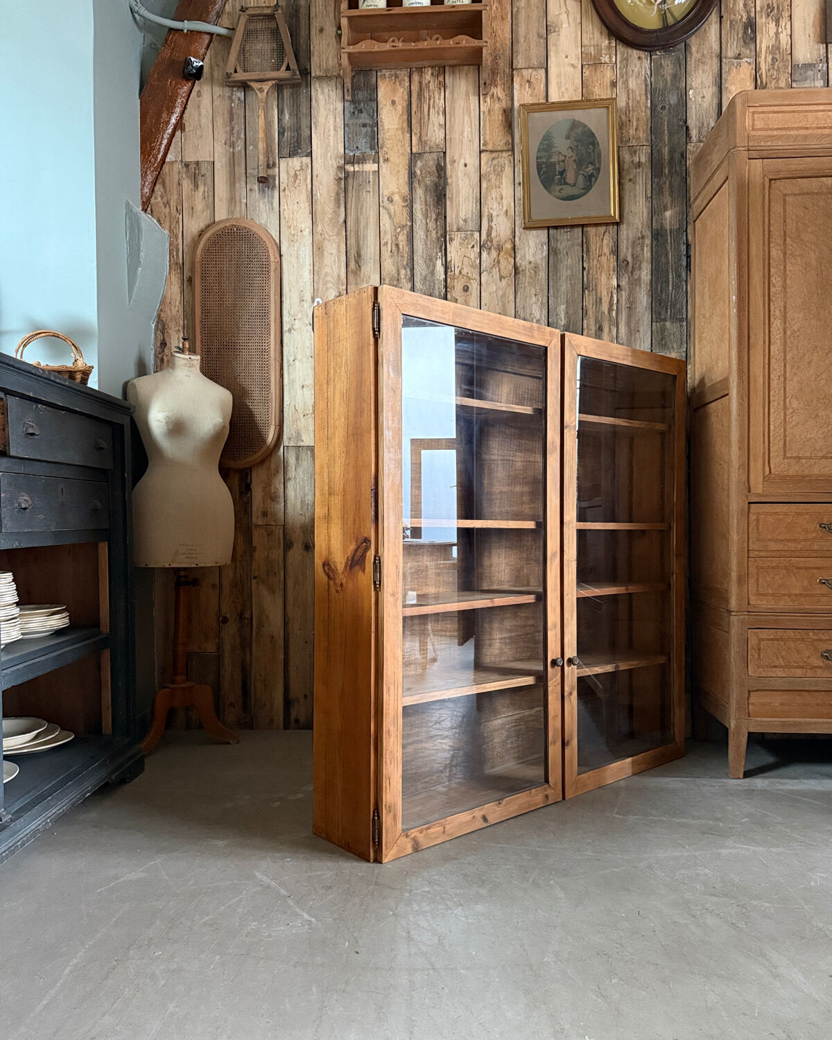 Large vintage display cabinet