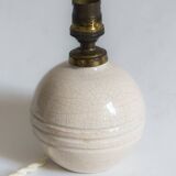 White crackled ceramic lamp base, 1930s