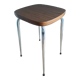 chrome Formica stool, brown seat 60s / Vintage