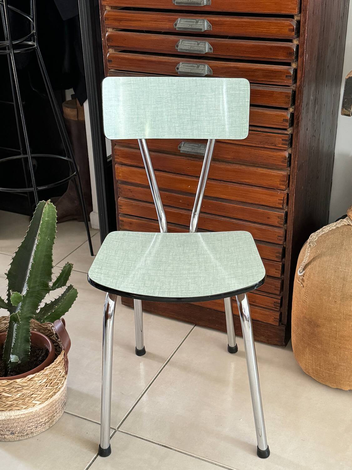 Vintage green Formica chair