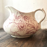 Broc de toilette terre de fer rose