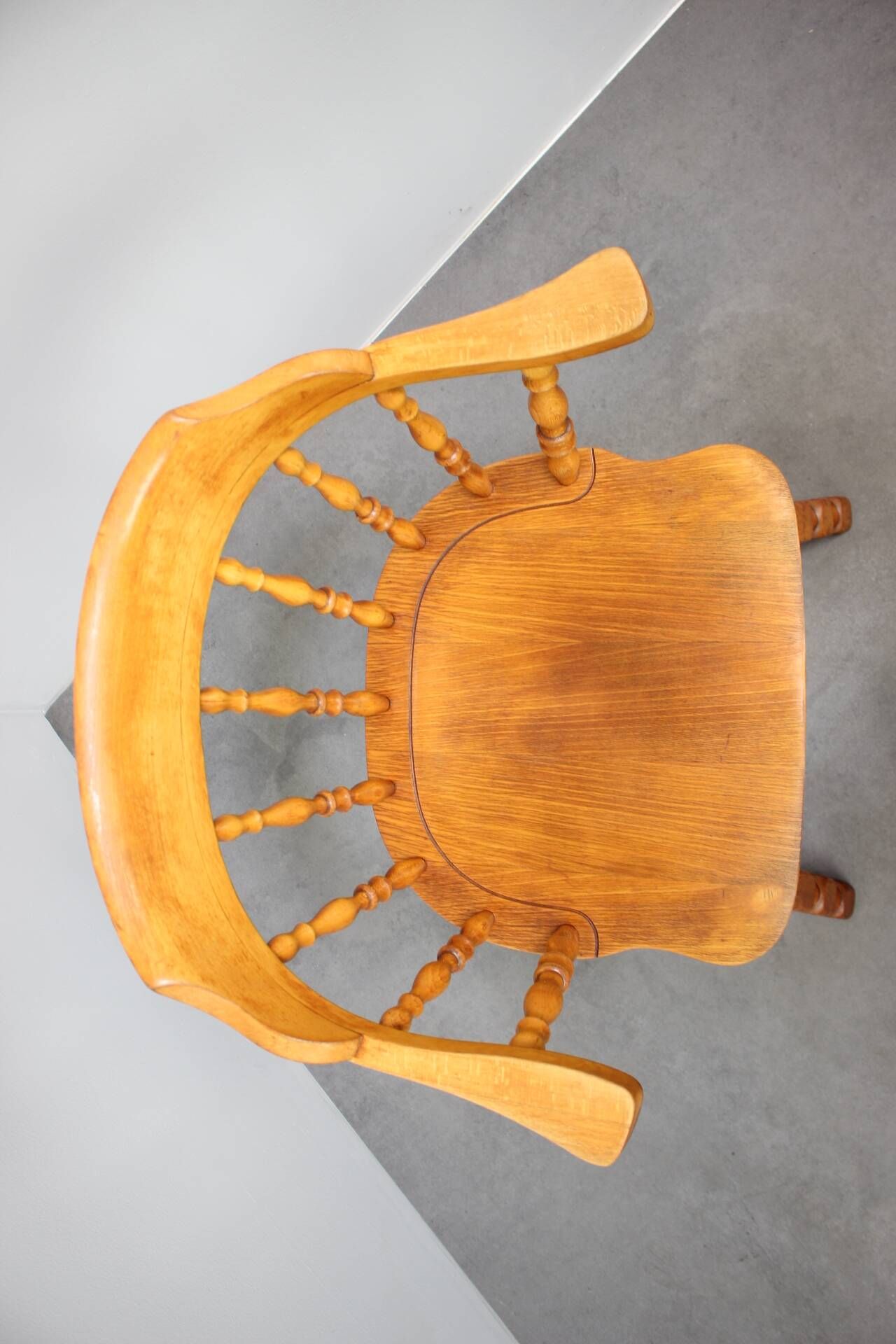 Vintage Windsor armchair with spindle back, Central Europe, circa 1970–1980.