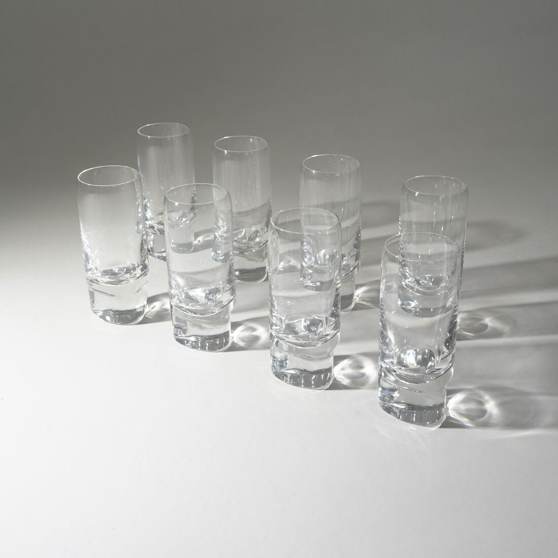 8 “Pitagora Highball” glasses by Marco Zanuso for Arnolfo di Cambio, 1970s