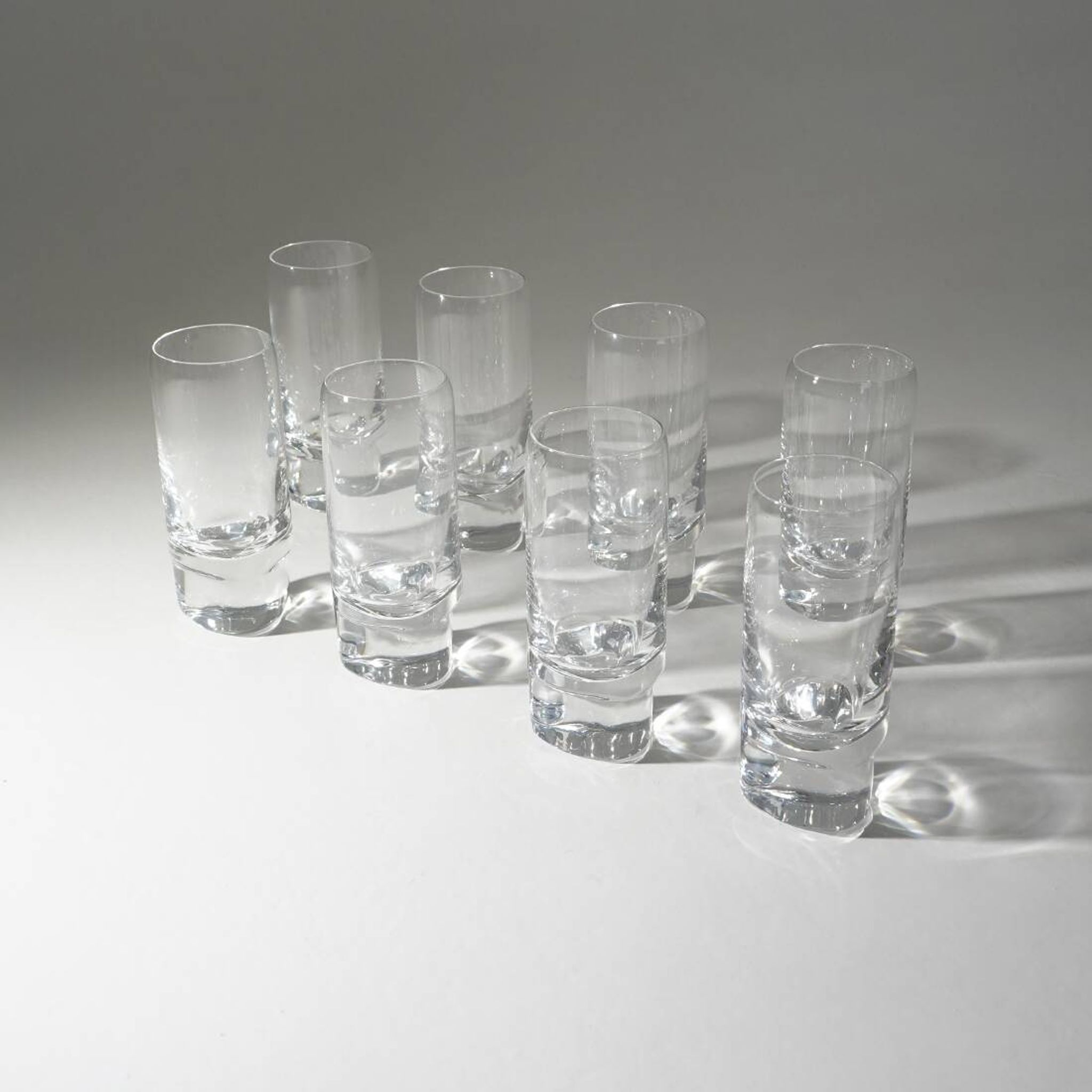 8 “Pitagora Highball” glasses by Marco Zanuso for Arnolfo di Cambio, 1970s