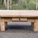 Renovated 19th-century solid oak farmhouse coffee table.