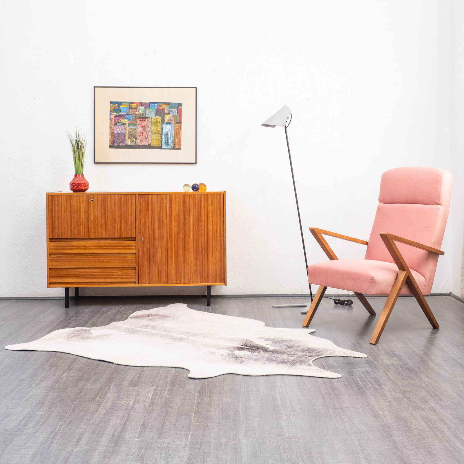 Enfilade high 60s, walnut, restored