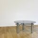 Round coffee table in chrome and smoked glass, 1970s