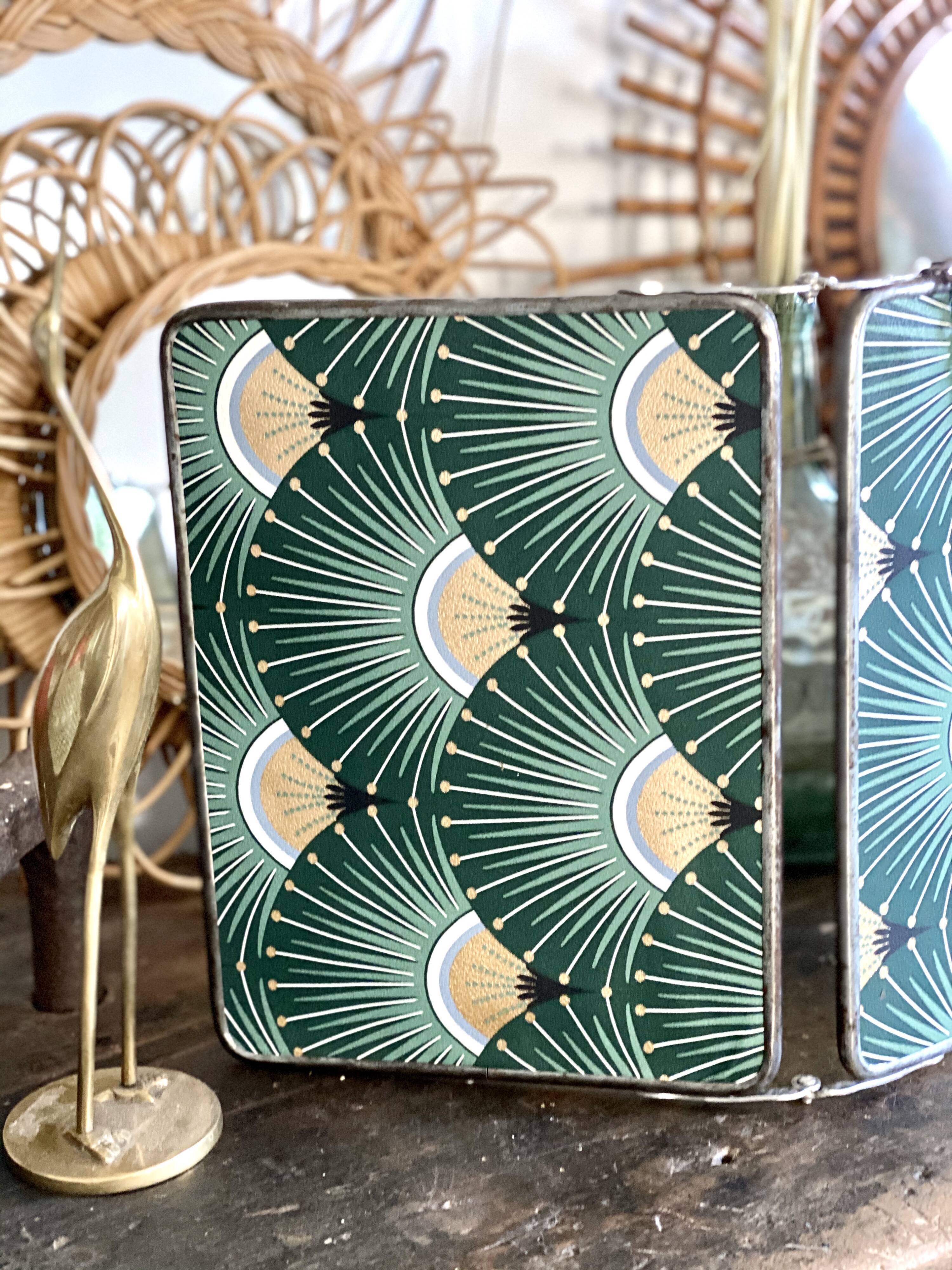 Vintage triptych barber mirror