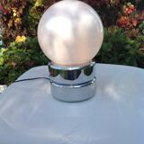 Vintage chrome and opaline lamp, 70s