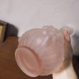Pink frosted glass soliflore vase