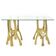Table basse sculpturale en bronze doré