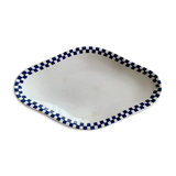 Plat de service terre de fer St Amand & Hamage motif damier