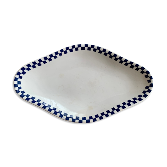 Service dish terre de fer st amand - hamage damier motif