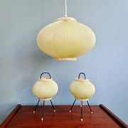 Vintage oval-shaped suspension in pleated celluloid, light green colour, 1960.