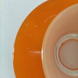 Duralex orange cup and saucer – vintage 70s design