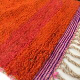 Moroccan Berber carpet Boujaad red with colorful flats 317x185cm