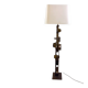 Brutalist bronze Floor Lamp with Incrusted Stones , 1970s