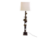 Brutalist bronze Floor Lamp with Incrusted Stones , 1970s