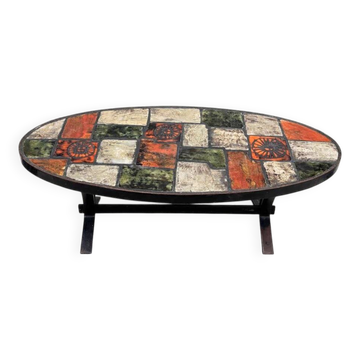 Table basse céramique et métal
