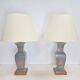 Vintage Asian Table Lamps in Pewter and Brass, 1950s, Set of 2