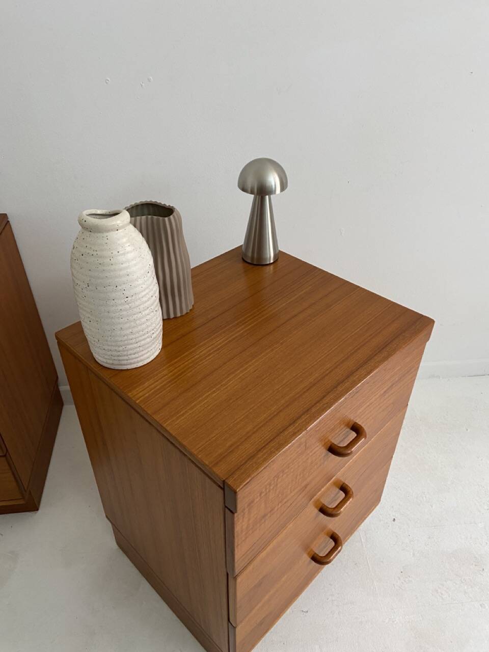 vintage teak bedside tables