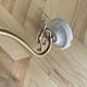 Holophane tulip brass swan neck wall lamp with porcelain rosette