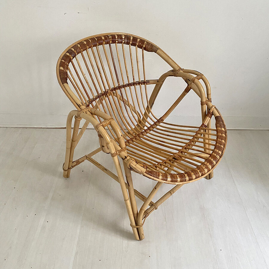 Vintage rattan armchair 1960