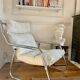 Fauteuil tubulaire en métal chromé, années 70