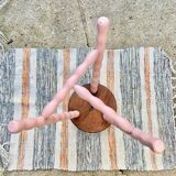 Tripod stool with spool legs in ballerina pink