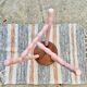 Tripod stool with spool legs in ballerina pink