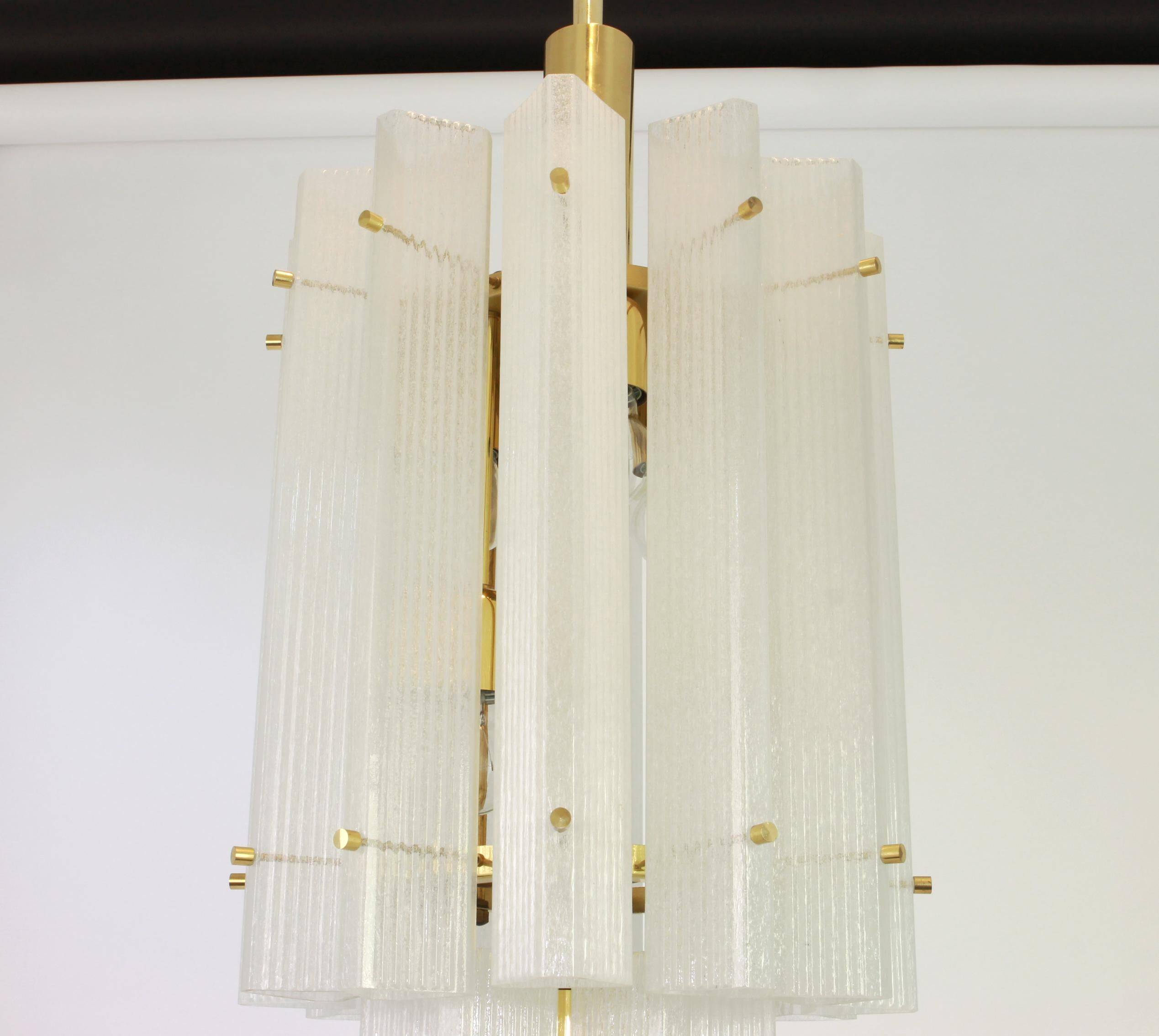 Murano glass ice pendant by Limburg, Germany, 1970s