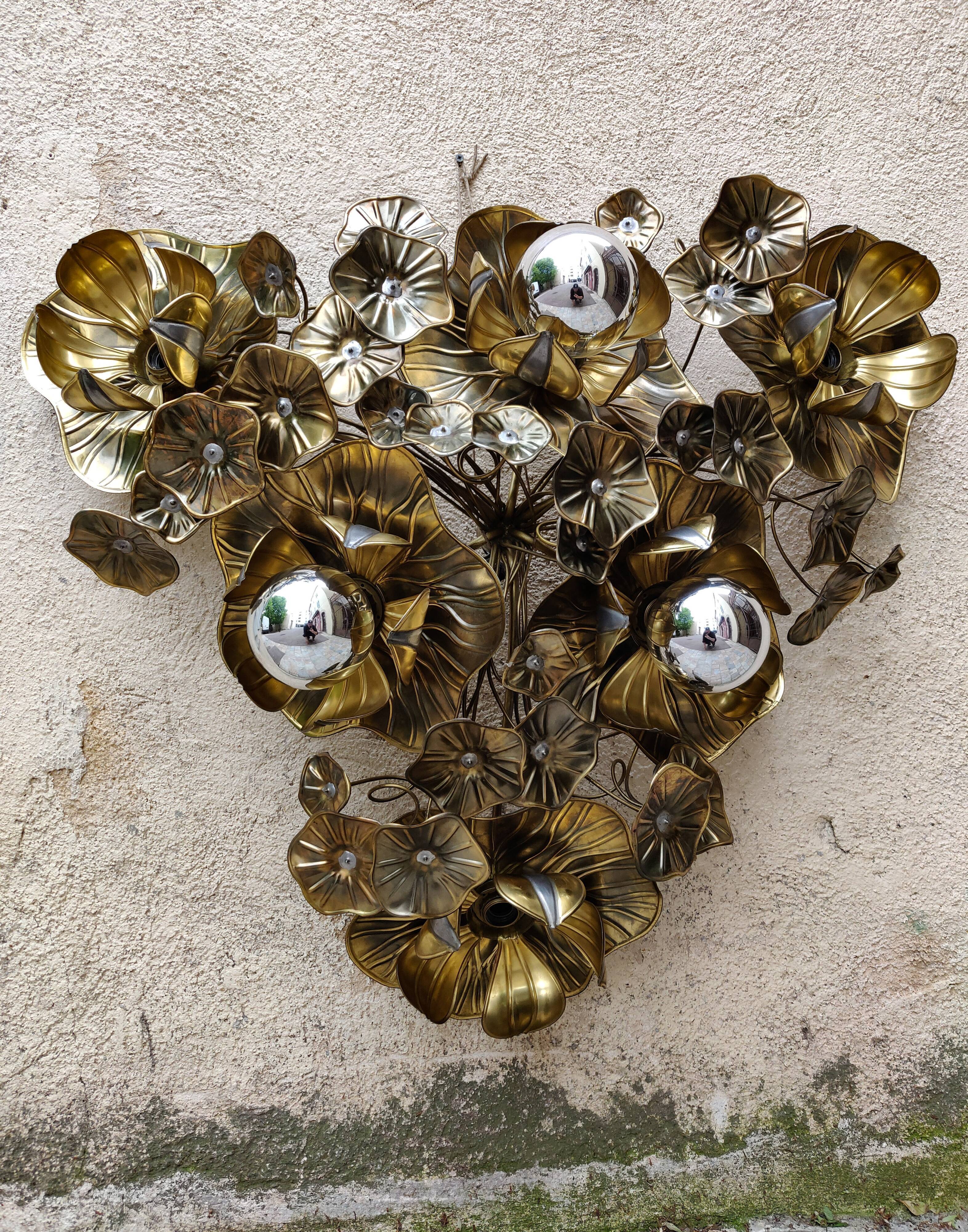 Henri Fernandez Applique or Ceiling Lotus Flower 106 cm