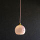 Suspension française vintage en verre rose, livrée avec nouveau câble rose