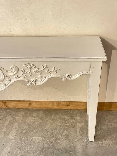 White patinated console