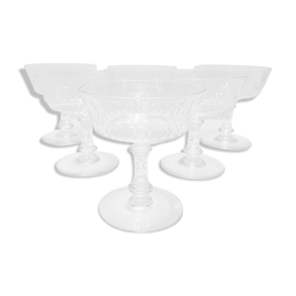 6 Baccarat crystal champagne cups