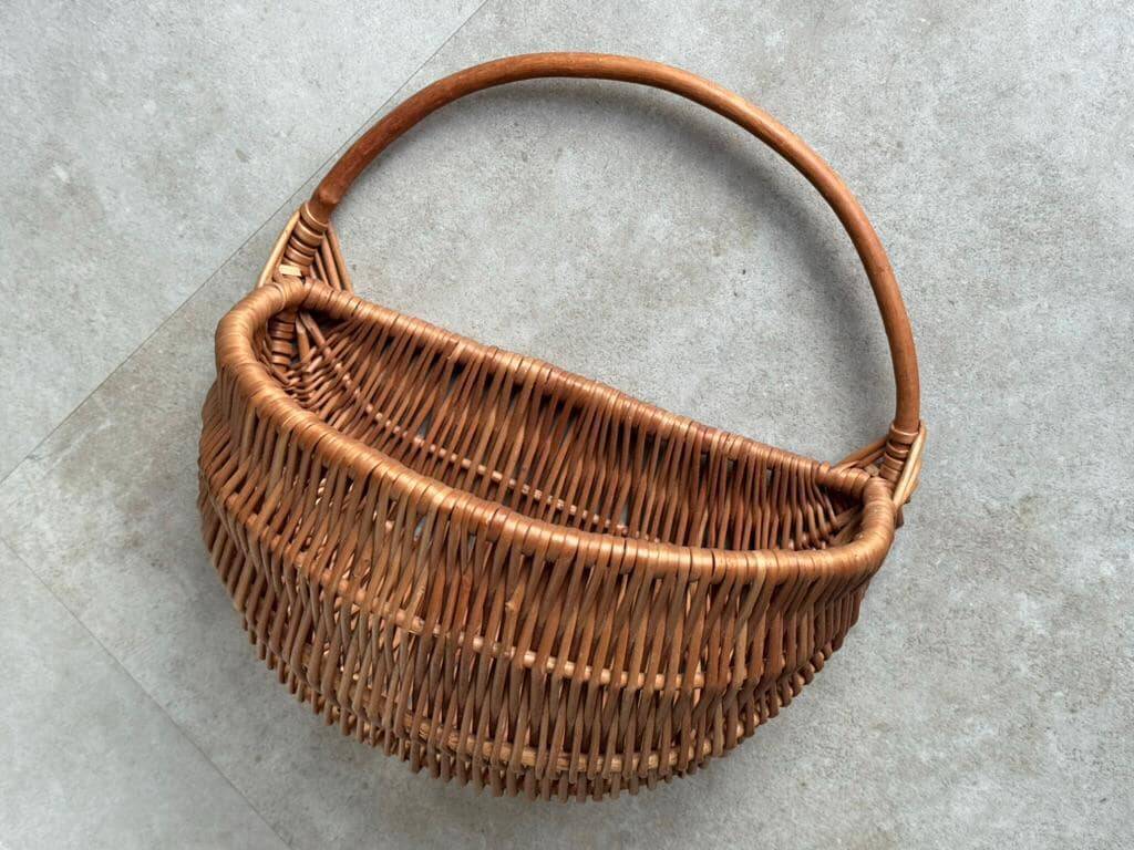 Vintage wicker wall hanging basket