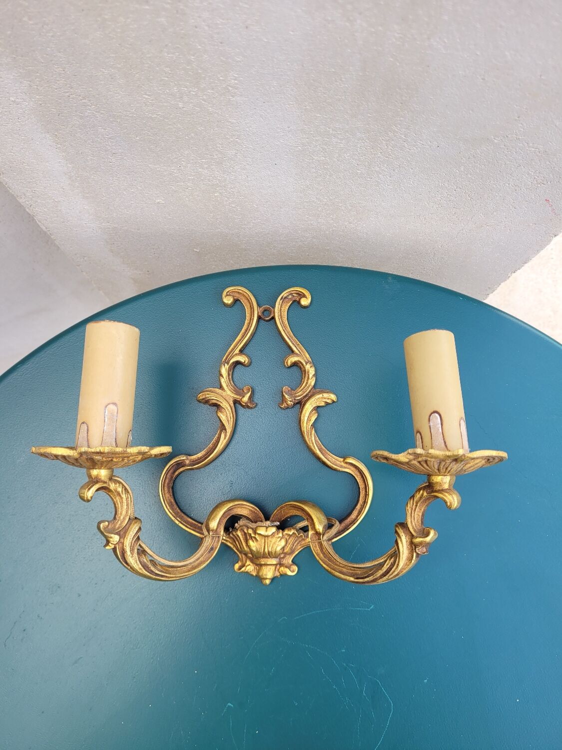 Pair of two-branched wall lights