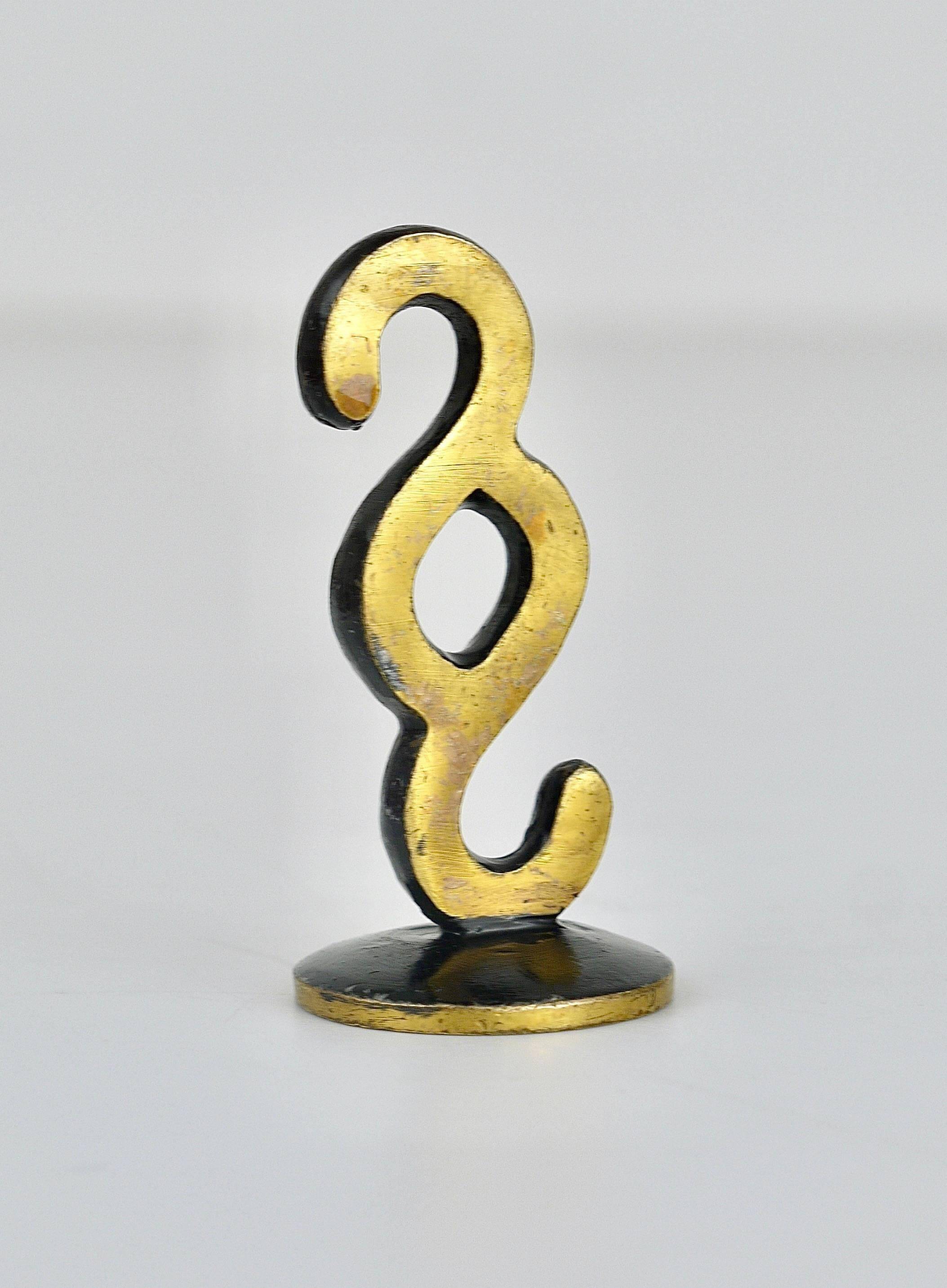Brass sculpture of a paragraph by Walter Bosse for lawyer, Herta Baller, Austria, 1950s.