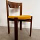 Set of 6 Scandinavian style chairs Girsberger 70s vintage solid wood mustard yellow