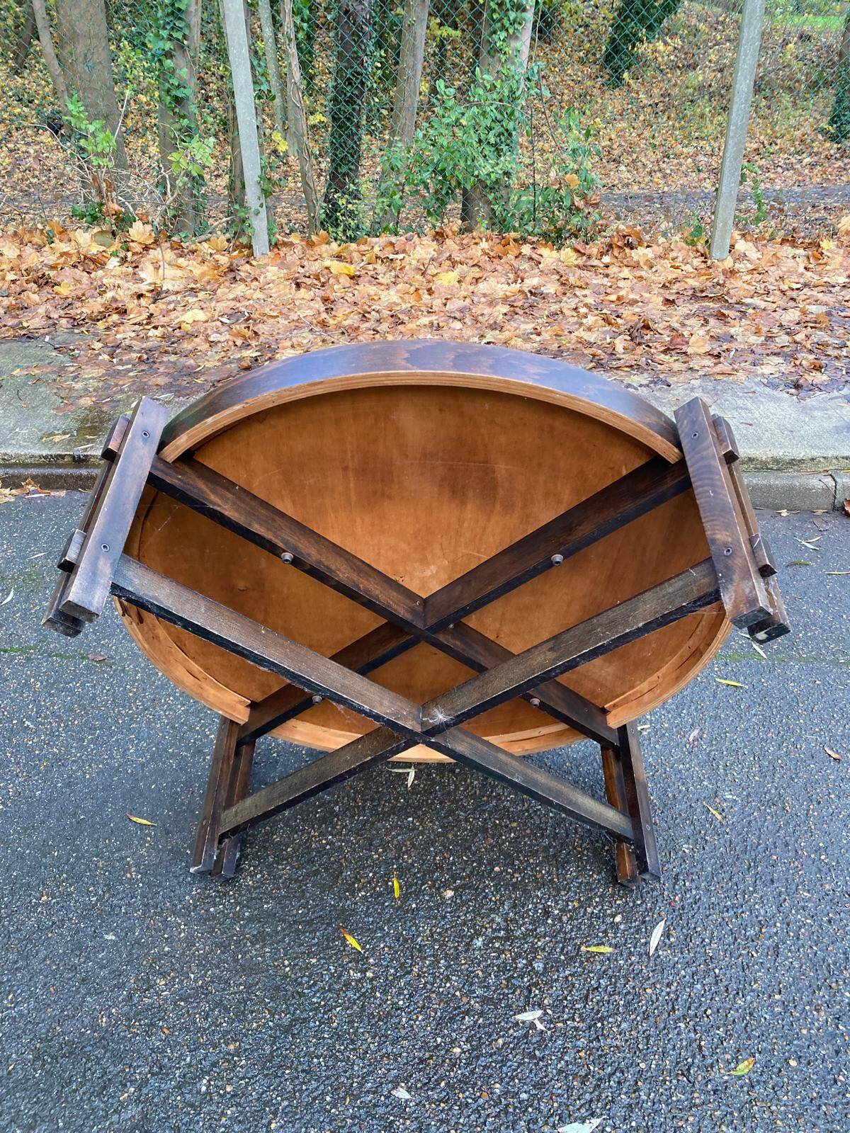 Vintage Roger Capron coffee table, ceramic and herbarium design, 105cm