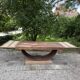 Renovated wooden table with extensions.