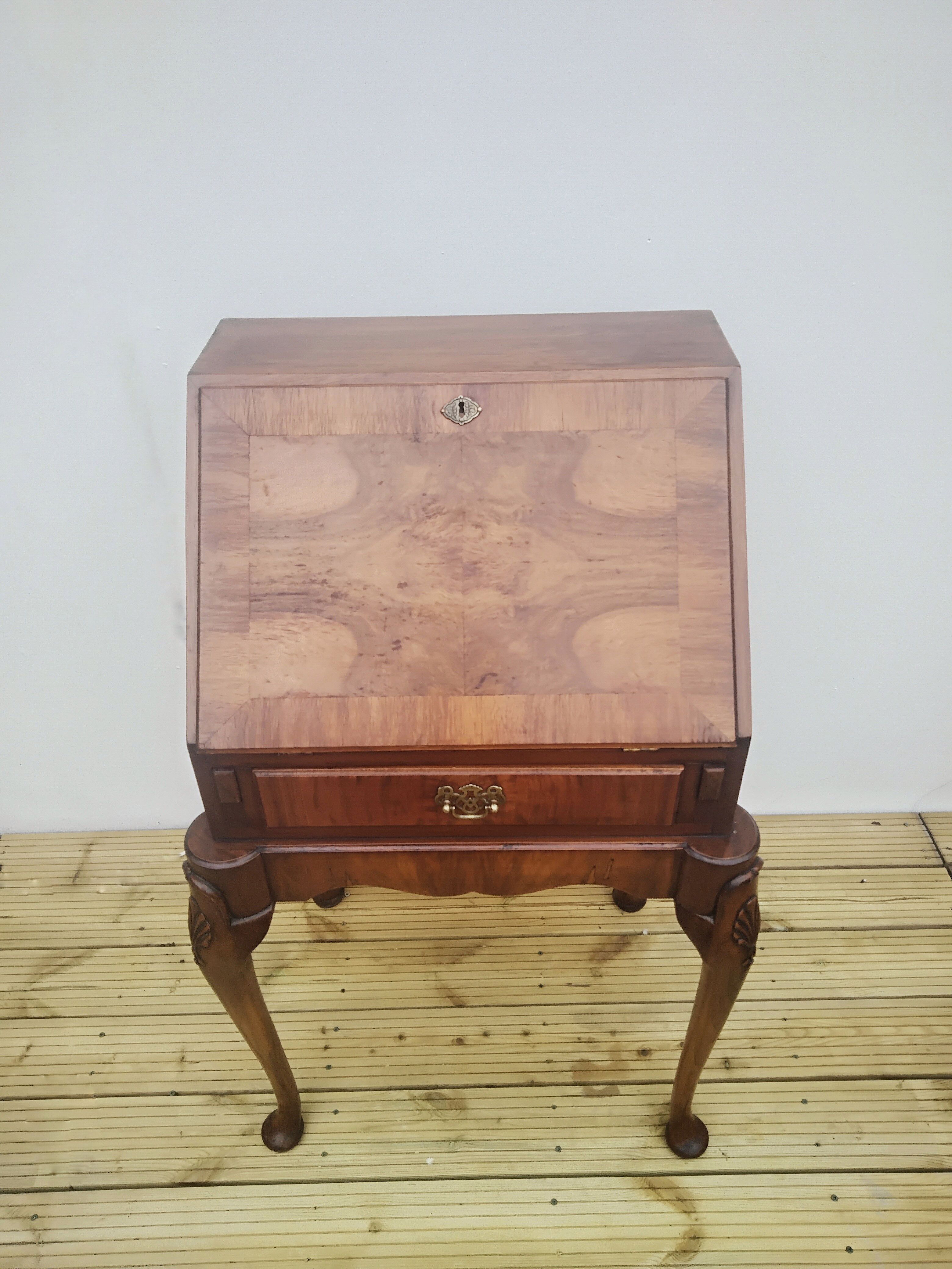 Antique 1920s burr walnut bureau