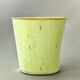 Vintage enameled sheet metal wastebasket - floral decor