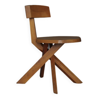 S34 Elm Chair by Pierre Chapo, 1980s