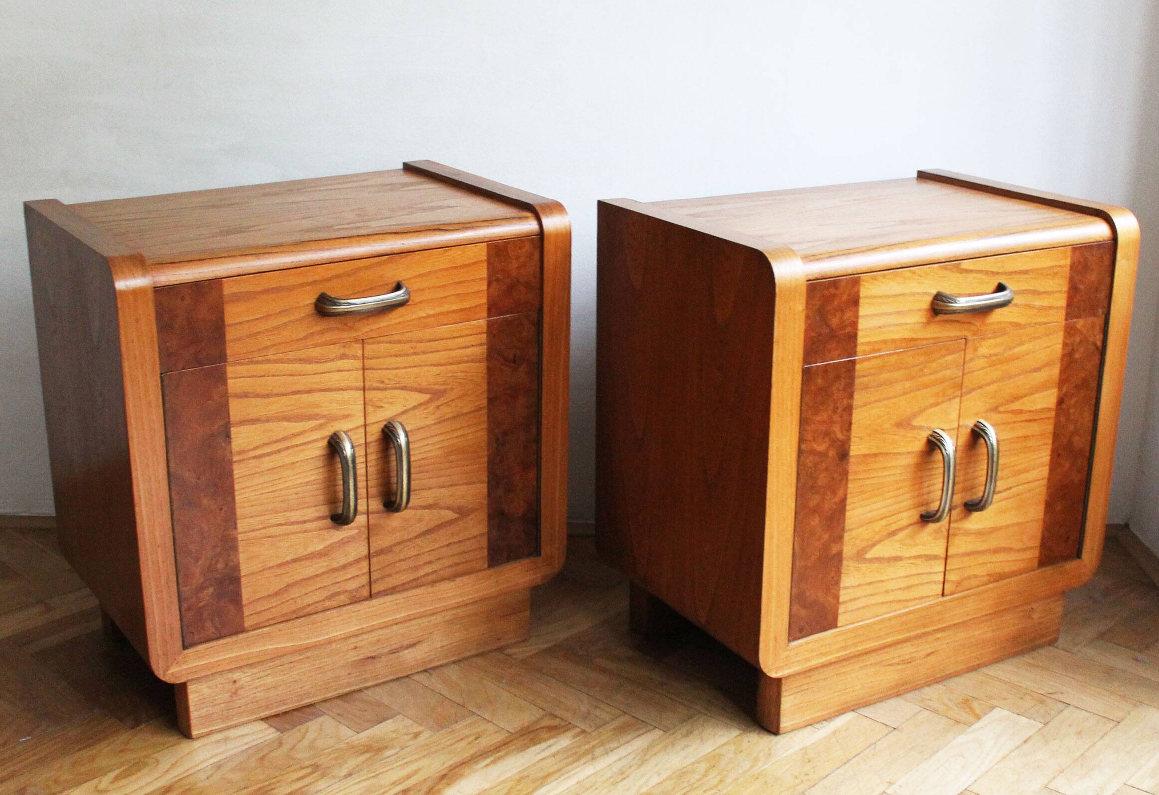 Pair of 1930s Art Deco bedside tables