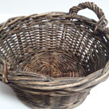 Panier osier tressé rond anses