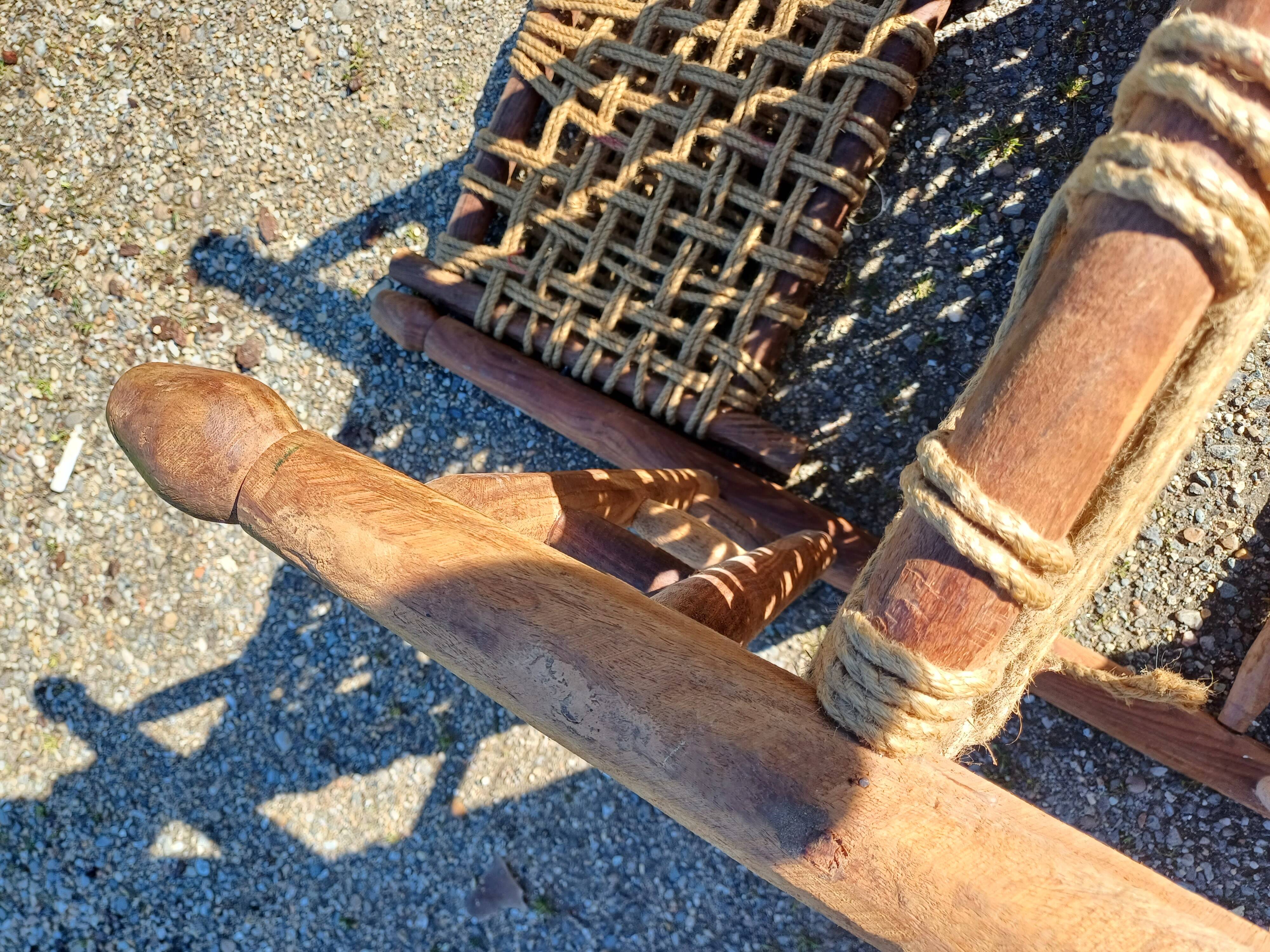 Wood and Rope Armchairs