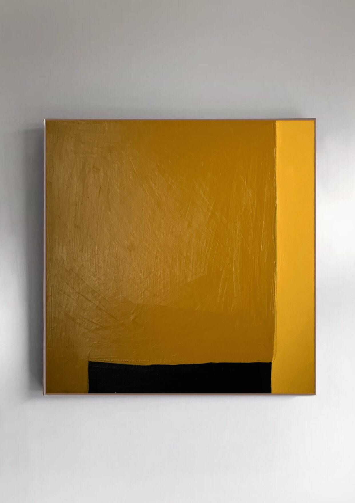 Abstract yellow-ochre canvas 80x80cm