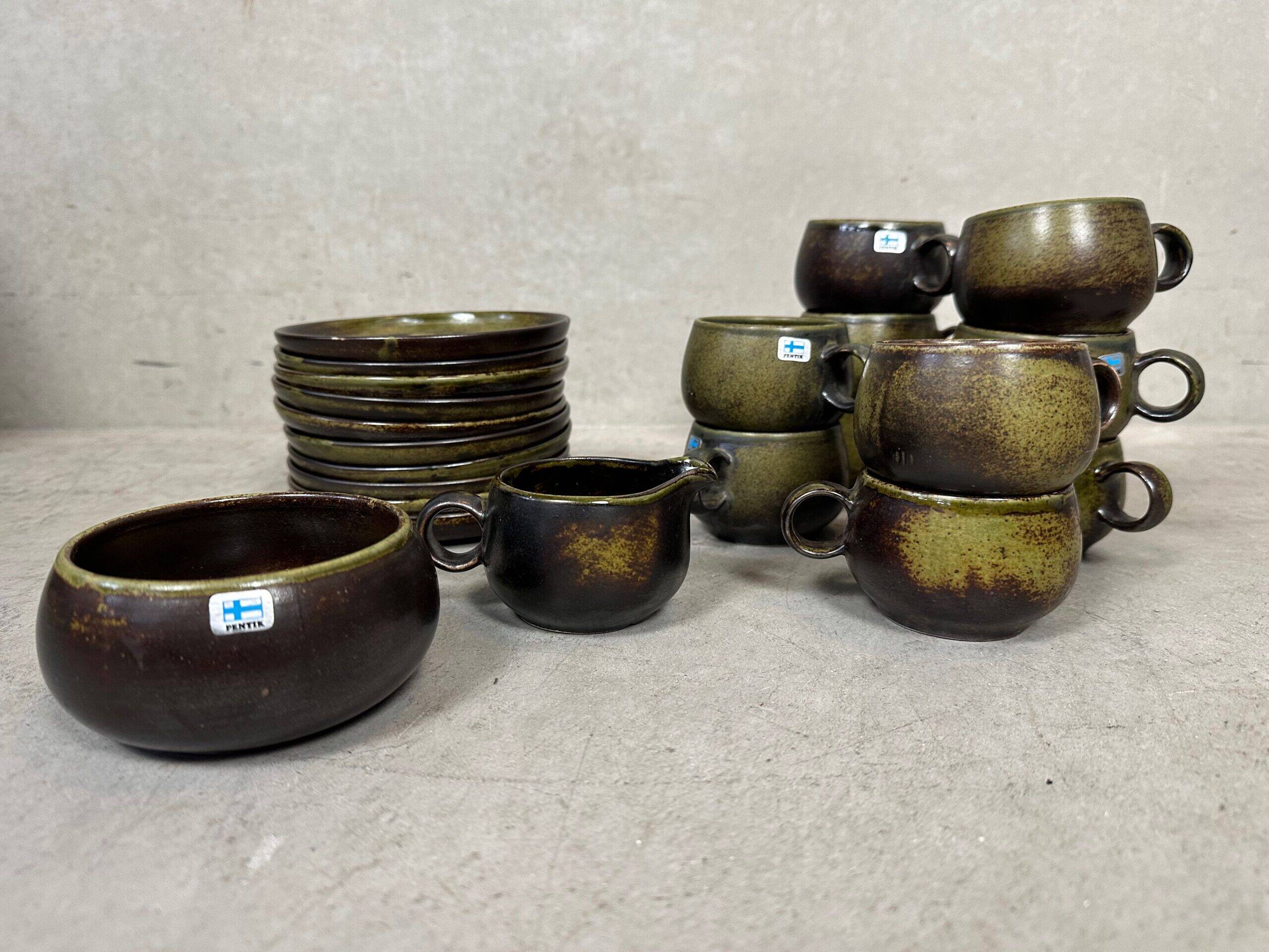 Service à café vintage de 22 pièces – Pentik (Norvège)
